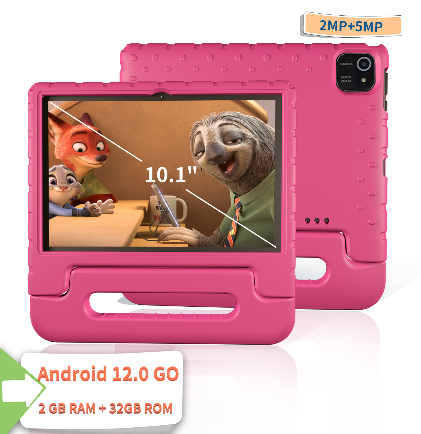 Kids Tablet, NOBKLEN 10" WiFi Tablet for Kids, Android GO 12.0 Toddler Tablet with Dual Camera 